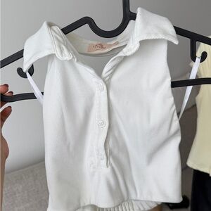 White backless cropped top